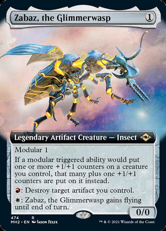 Zabaz, the Glimmerwasp (Extended Art) [Modern Horizons 2] | Mega City Incorporated