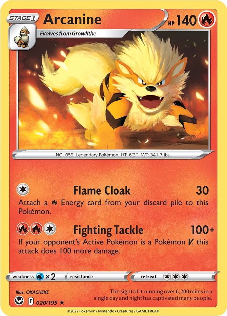 Arcanine (020/195) [Sword & Shield: Silver Tempest] | Mega City Incorporated