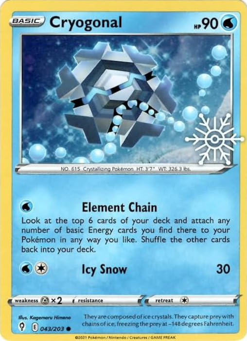 Cryogonal (043/203) (Holiday Calendar) [Sword & Shield: Evolving Skies] | Mega City Incorporated