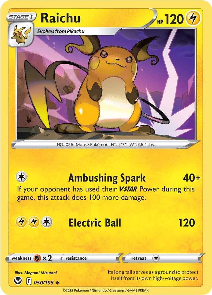 Raichu (050/195) [Sword & Shield: Silver Tempest] | Mega City Incorporated