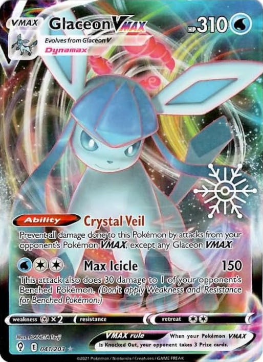 Glaceon VMAX (041/203) (Holiday Calendar) [Sword & Shield: Evolving Skies] | Mega City Incorporated