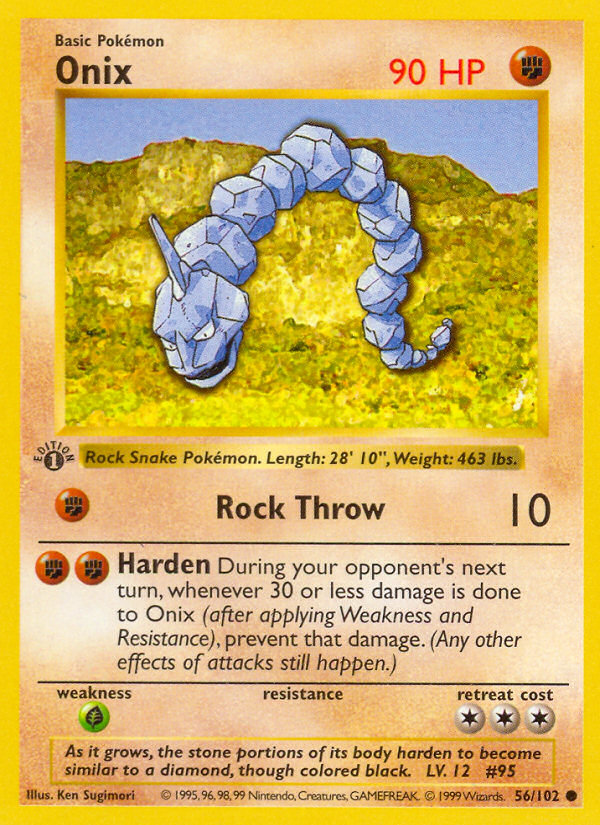 Onix (56/102) (Shadowless) [Base Set 1st Edition] | Mega City Incorporated