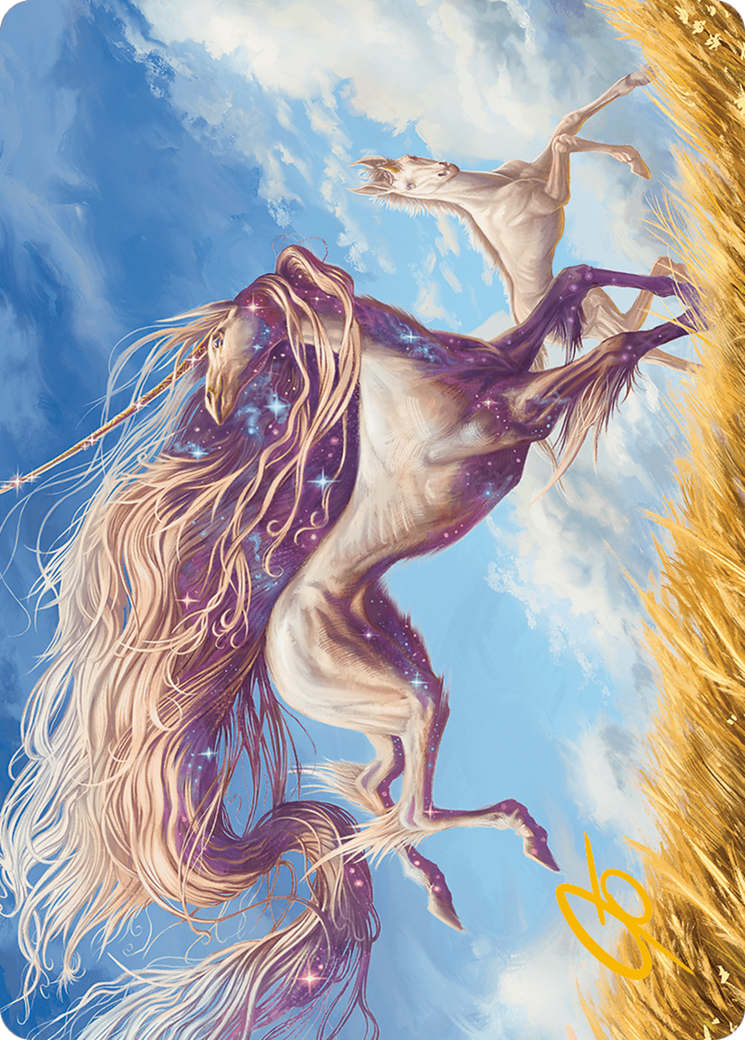 Nyxborn Unicorn Art Card (Gold-Stamped Signature) [Modern Horizons 3 Art Series] | Mega City Incorporated