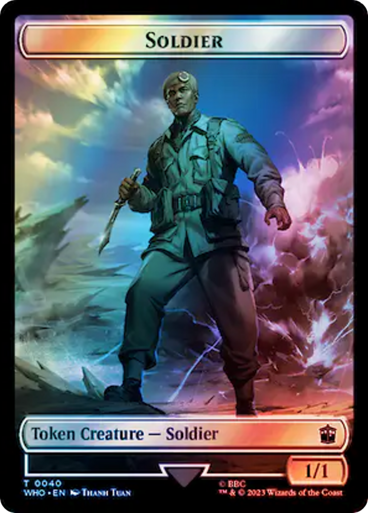 Soldier // Beast Double-Sided Token (Surge Foil) [Doctor Who Tokens] | Mega City Incorporated