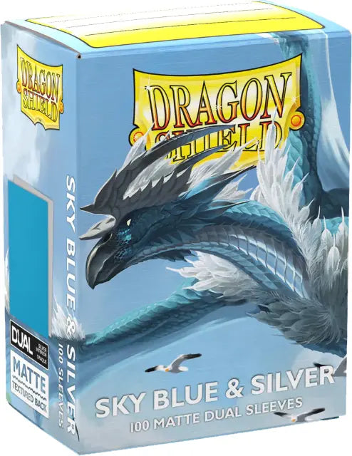Dragon Shield Sleeves Matte Dual Sky Blue & Silver | Mega City Incorporated