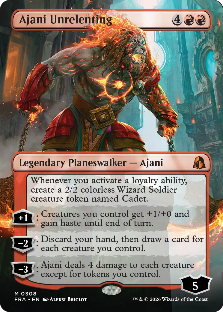 Ajani Unrelenting (Borderless) [Reality Fracture] | Mega City Incorporated