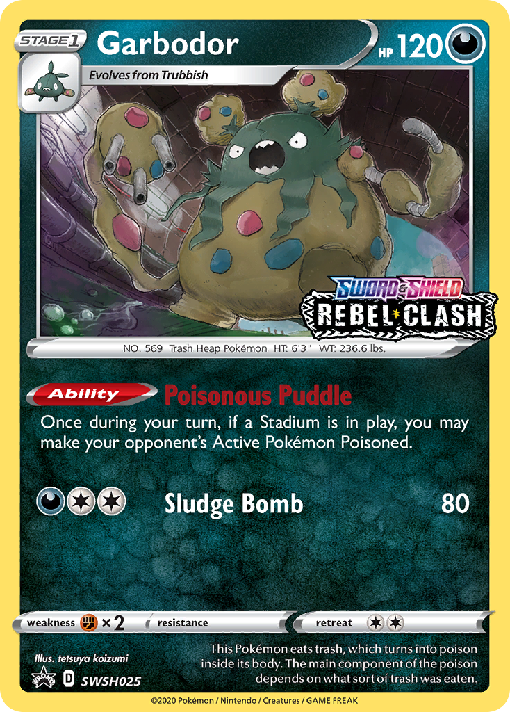 Garbodor (SWSH025) (Prerelease Promo) [Sword & Shield: Black Star Promos] | Mega City Incorporated