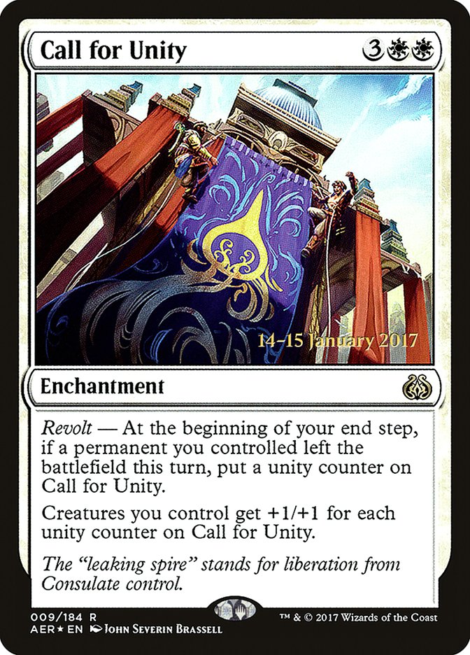 Call for Unity [Aether Revolt Prerelease Promos] | Mega City Incorporated