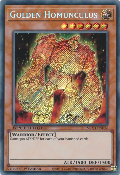 Golden Homunculus [SGX3-ENF02] Secret Rare | Mega City Incorporated