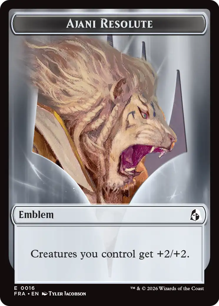 Ajani's Pridemate // Ajani Resolute Double-Sided Token [Reality Fracture Tokens] | Mega City Incorporated