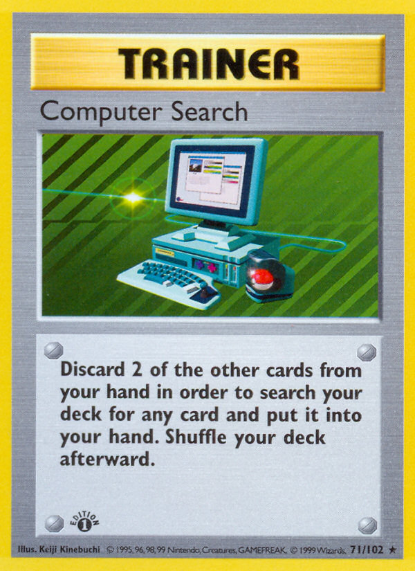 Computer Search (71/102) (Shadowless) [Base Set 1st Edition] | Mega City Incorporated