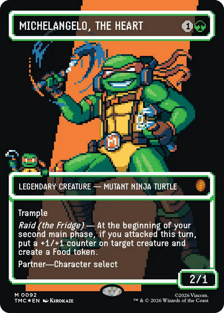 Michelangelo, the Heart (0093) (Borderless) (Surge Foil) [Teenage Mutant Ninja Turtles Commander] | Mega City Incorporated
