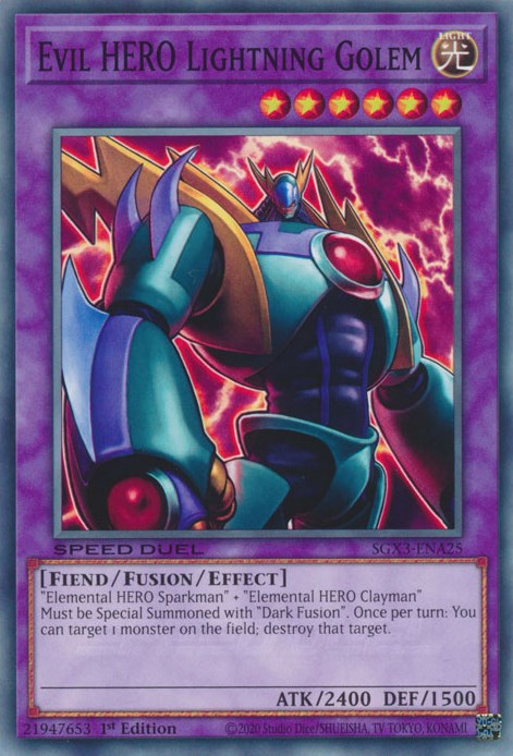 Evil HERO Lightning Golem [SGX3-ENA25] Common | Mega City Incorporated