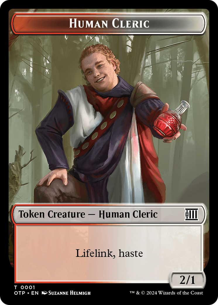 Human Cleric // Plot Double-Sided Token [Outlaws of Thunder Junction: Breaking News Tokens] | Mega City Incorporated