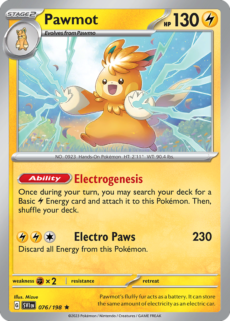 Pawmot (076/198) (Line Holo) [Scarlet & Violet: Base Set] | Mega City Incorporated