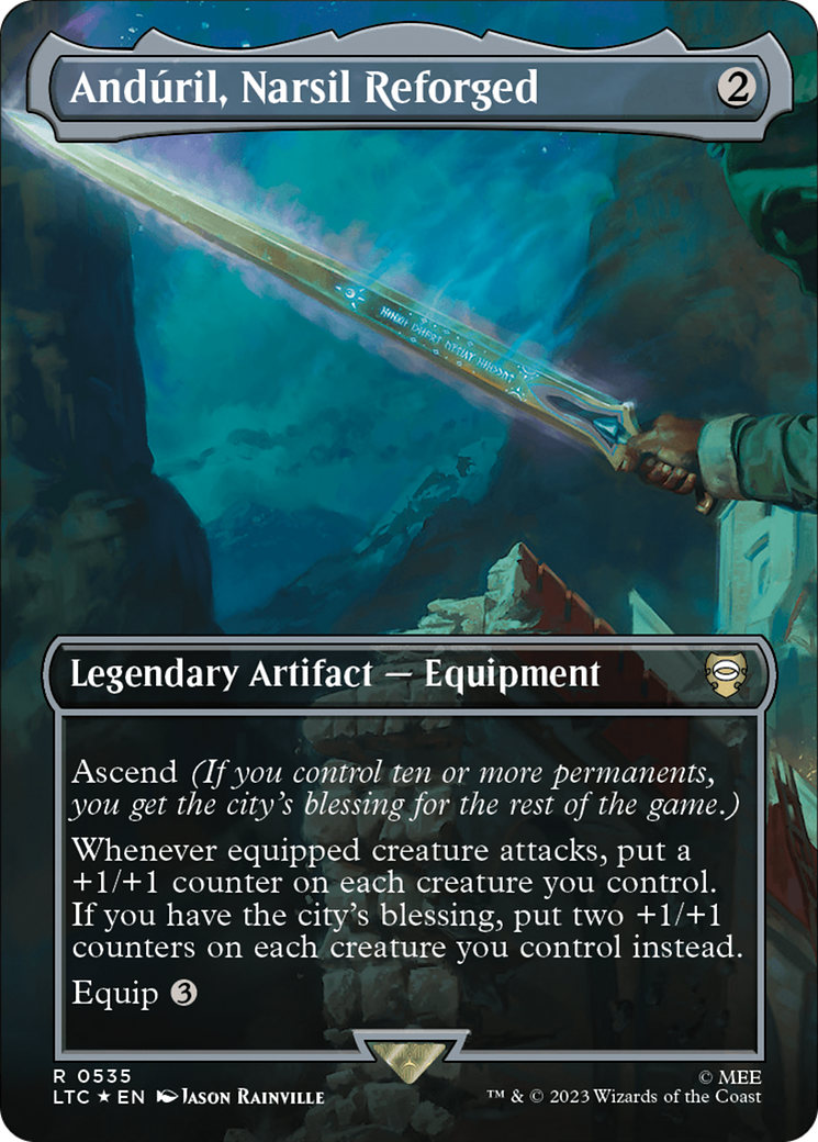 Anduril, Narsil Reforged (Borderless) (Surge Foil) [The Lord of the Rings: Tales of Middle-Earth Commander] | Mega City Incorporated