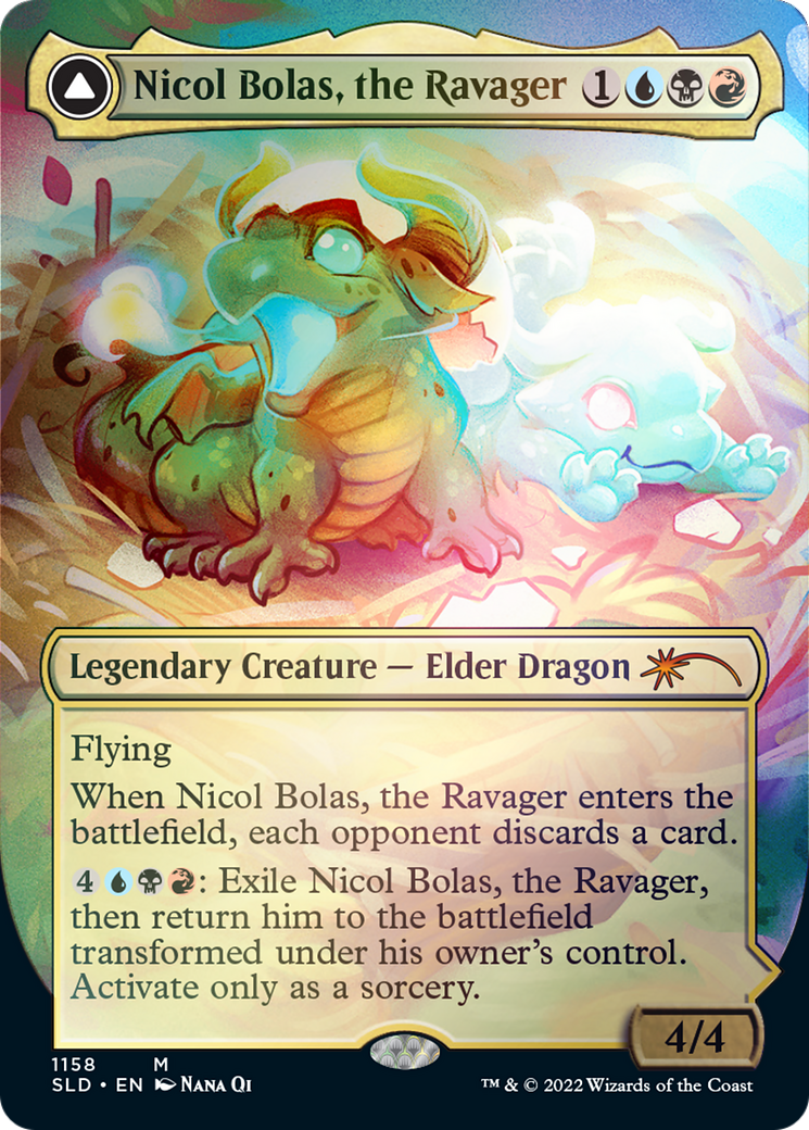 Nicol Bolas, the Ravager // Nicol Bolas, the Arisen (Borderless) [Secret Lair: From Cute to Brute] | Mega City Incorporated