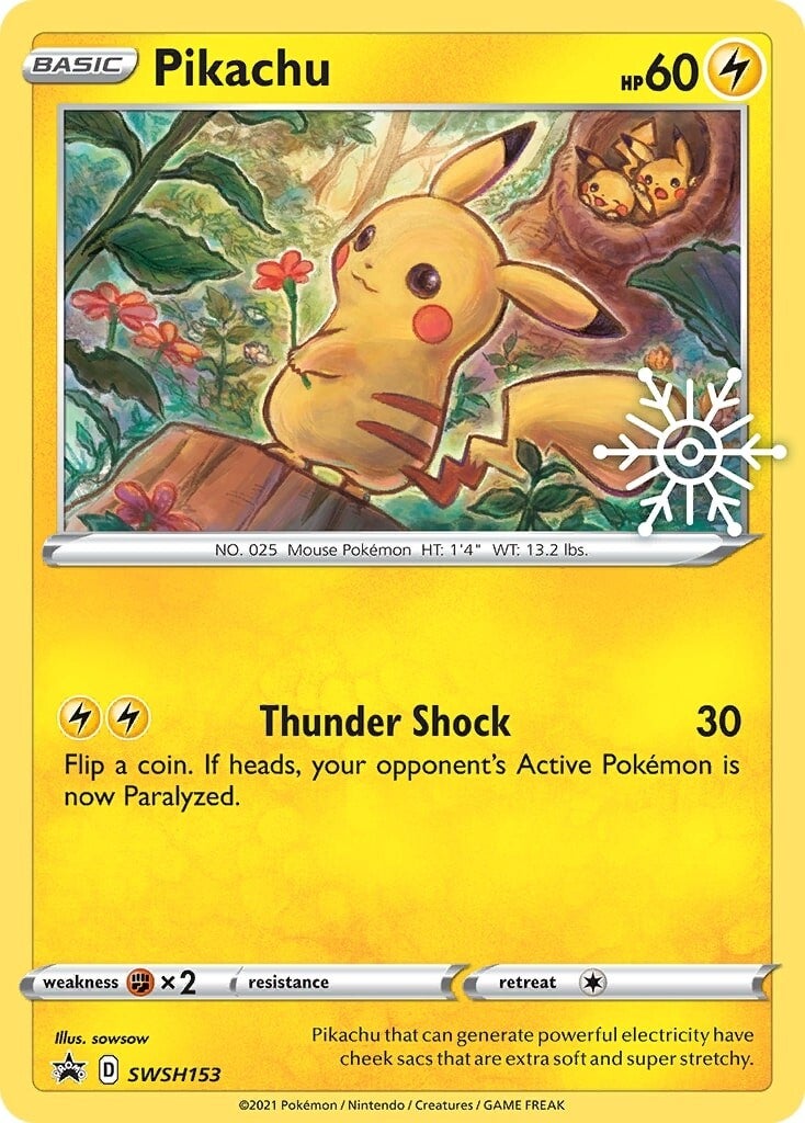 Pikachu (SWSH153) (Holiday Calendar) [Sword & Shield: Black Star Promos] | Mega City Incorporated