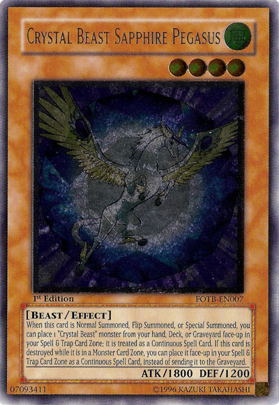 Crystal Beast Sapphire Pegasus [FOTB-EN007] Ultimate Rare | Mega City Incorporated