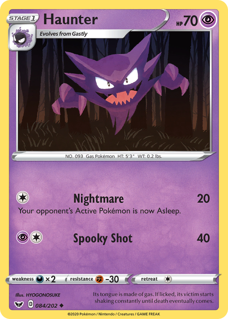 Haunter (084/202) [Sword & Shield: Base Set] | Mega City Incorporated