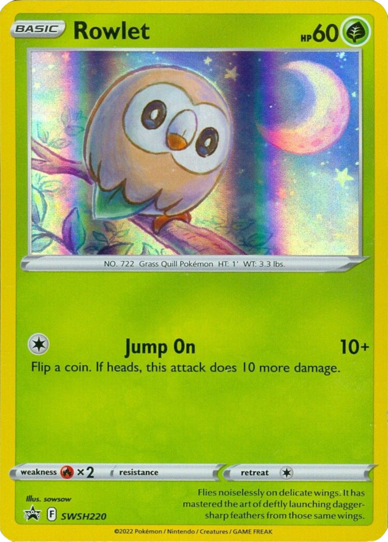 Rowlet (SWSH220) (Cosmos Holo) [Sword & Shield: Black Star Promos] | Mega City Incorporated