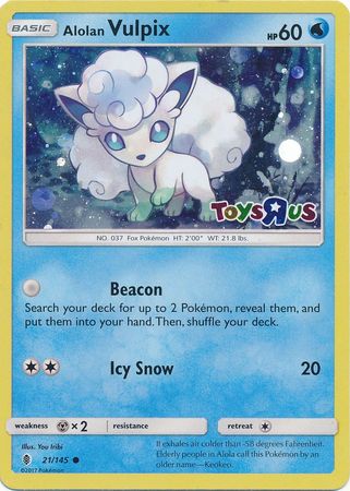 Alolan Vulpix (21/145) (Toys R Us Promo) [Sun & Moon: Guardians Rising] | Mega City Incorporated