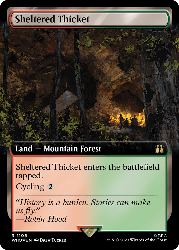 Sheltered Thicket (Extended Art) (Surge Foil) [Doctor Who] | Mega City Incorporated