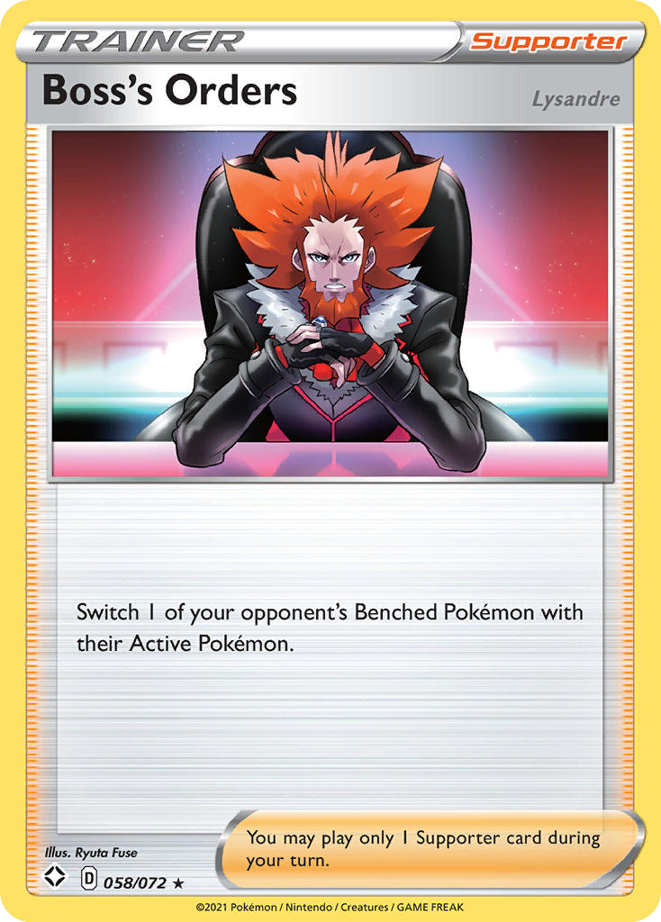 Boss's Orders (058/072) (Deck Exclusive) [Sword & Shield: Shining Fates] | Mega City Incorporated