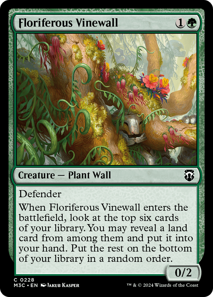 Floriferous Vinewall (Ripple Foil) [Modern Horizons 3 Commander] | Mega City Incorporated