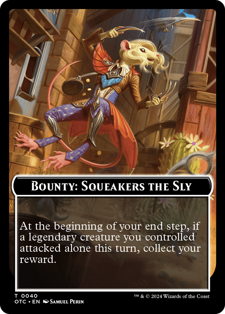 Bounty: Squeakers the Sly // Bounty Rules Double-Sided Token [Outlaws of Thunder Junction Commander Tokens] | Mega City Incorporated