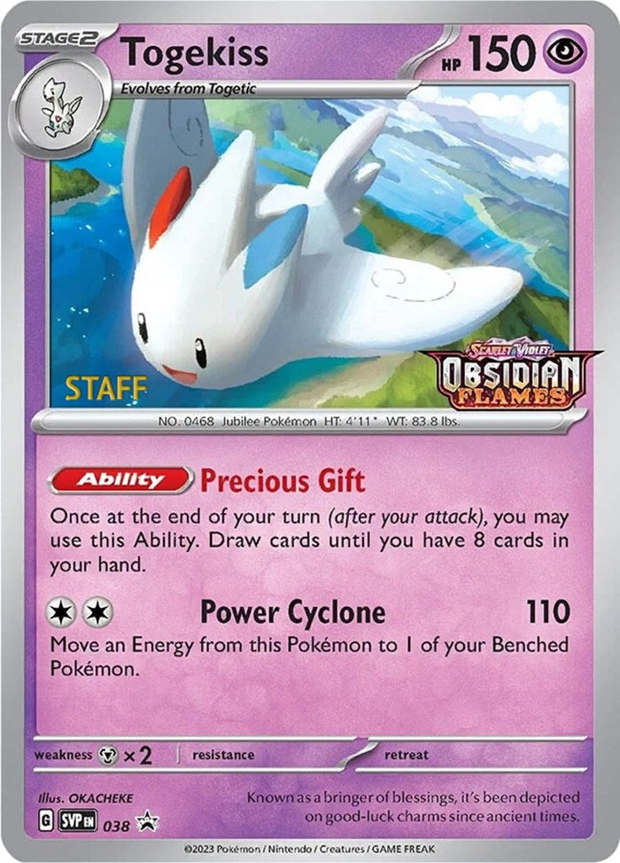 Togekiss (038) (Stamped) (Staff) [Scarlet & Violet: Black Star Promos] | Mega City Incorporated