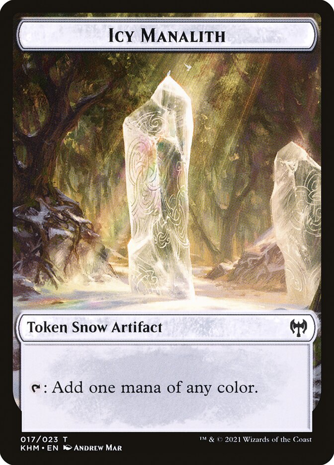 Dwarf Berserker // Icy Manalith Double-Sided Token [Kaldheim Tokens] | Mega City Incorporated