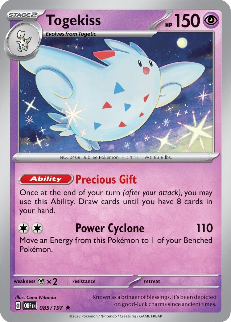 Togekiss (085/197) (Theme Deck Exclusive) [Scarlet & Violet: Obsidian Flames] | Mega City Incorporated