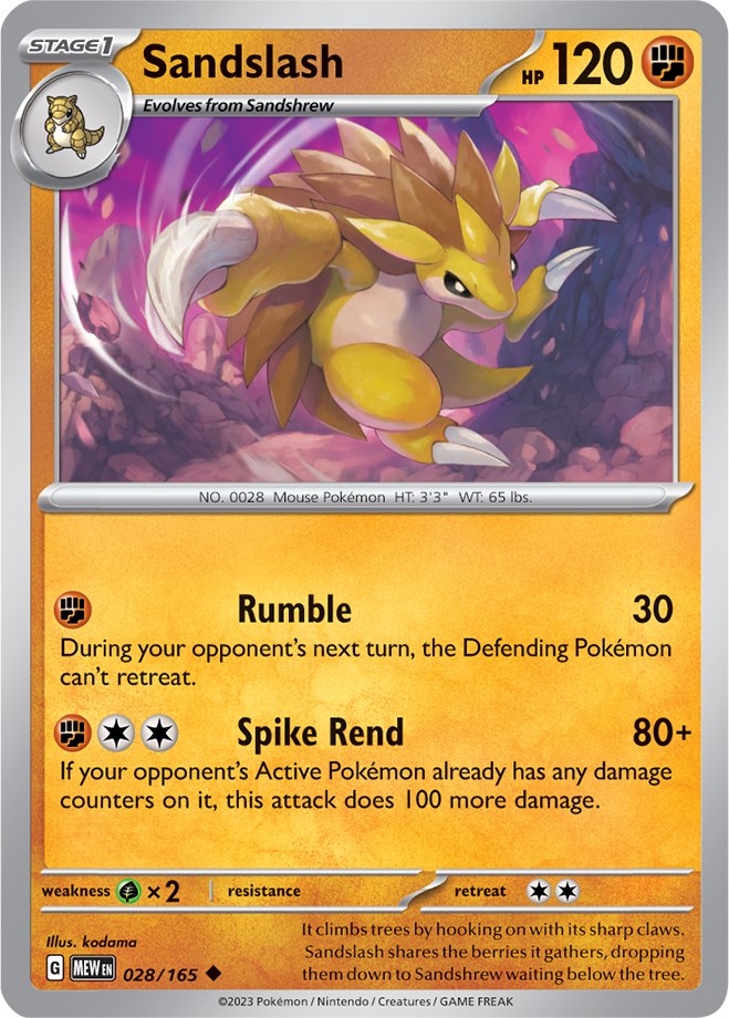 Sandslash (028/165) [Scarlet & Violet 151] | Mega City Incorporated
