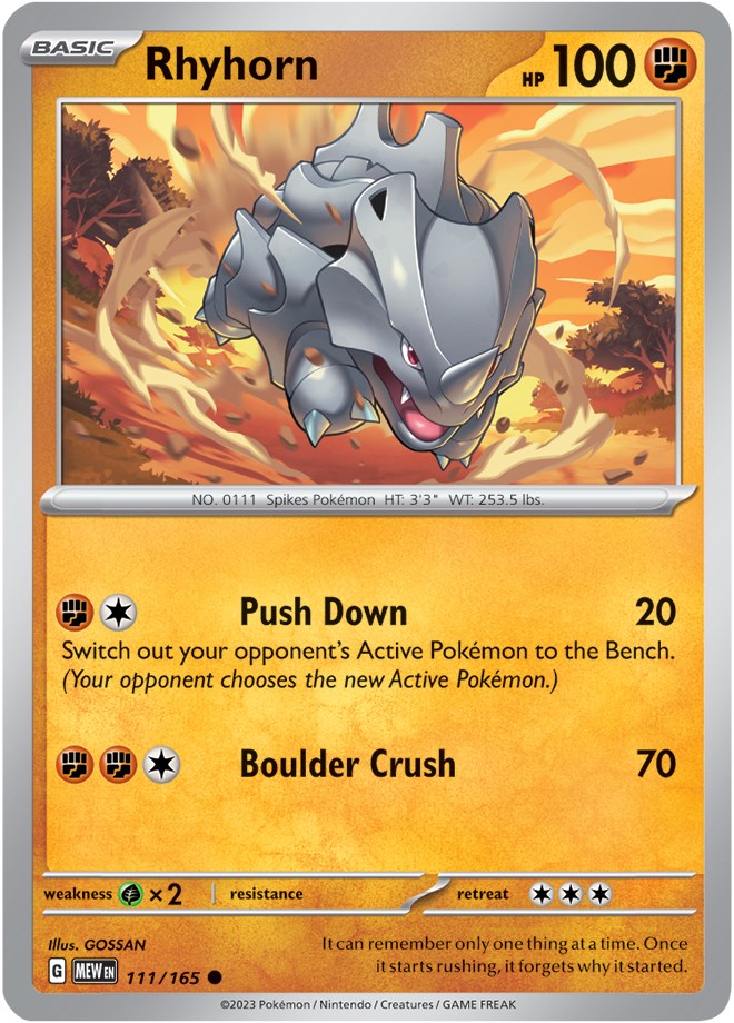 Rhyhorn (111/165) [Scarlet & Violet 151] | Mega City Incorporated