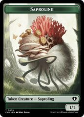 Saproling // Stoneforged Blade Double-Sided Token [Commander Masters Tokens] | Mega City Incorporated