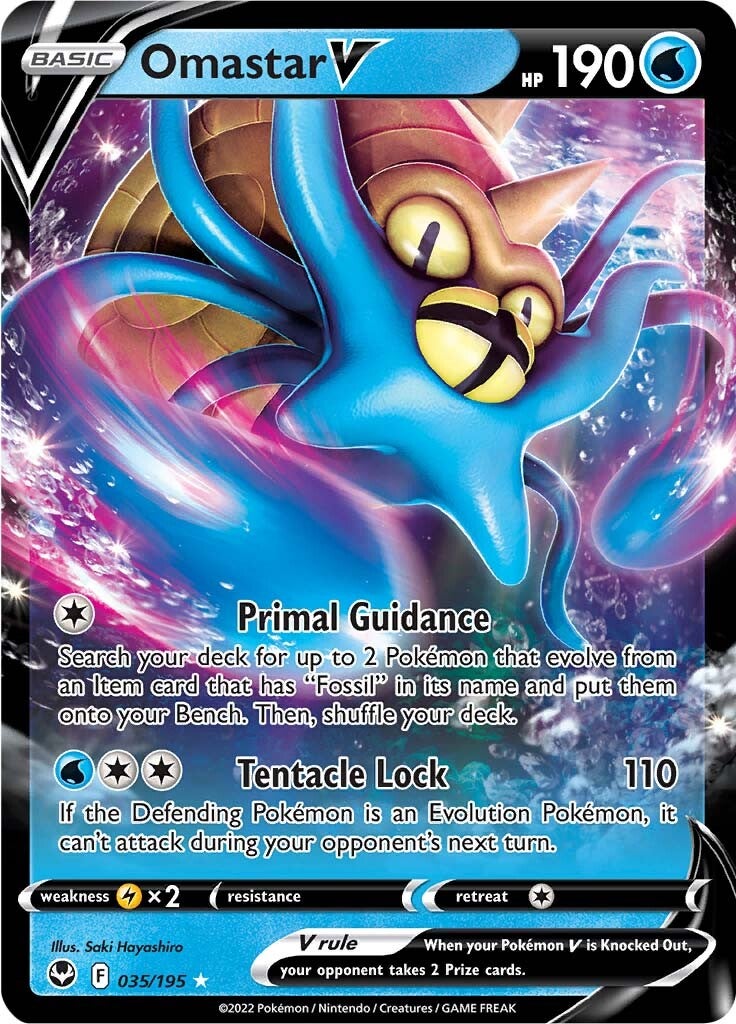 Omastar V (035/195) [Sword & Shield: Silver Tempest] | Mega City Incorporated