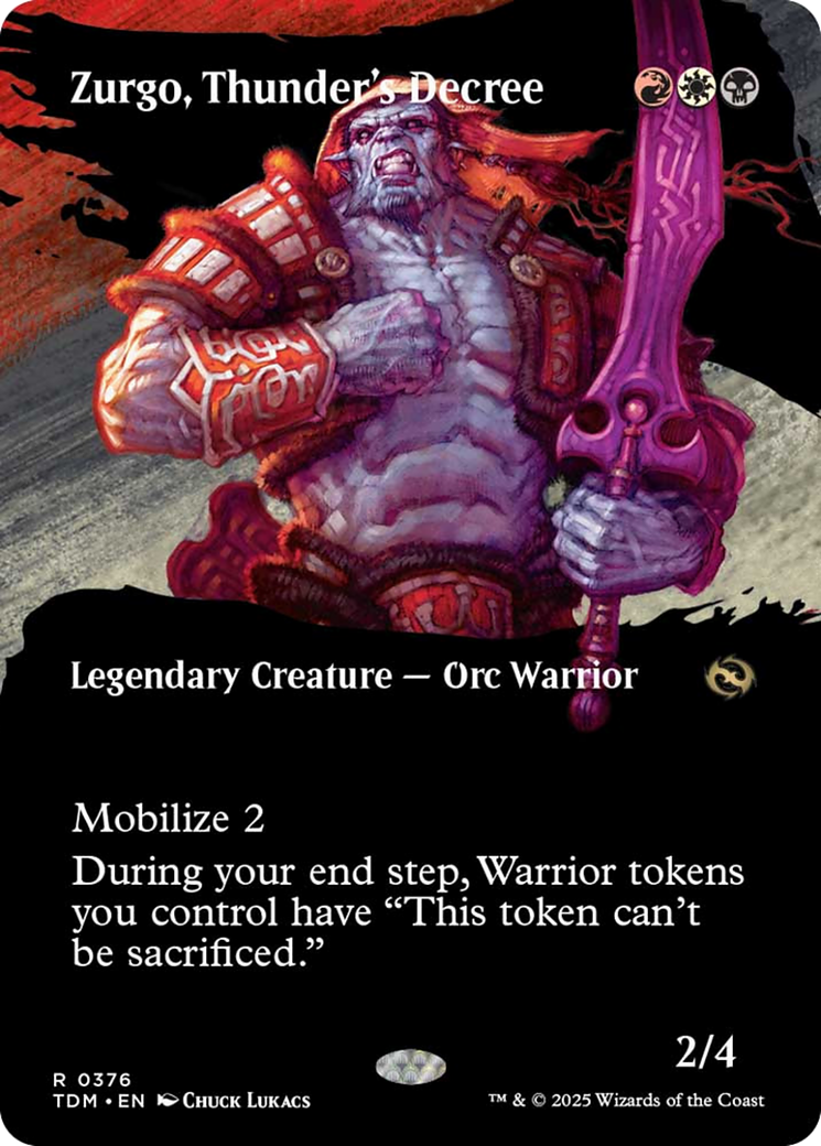 Zurgo, Thunder's Decree (Borderless) [Tarkir: Dragonstorm] | Mega City Incorporated