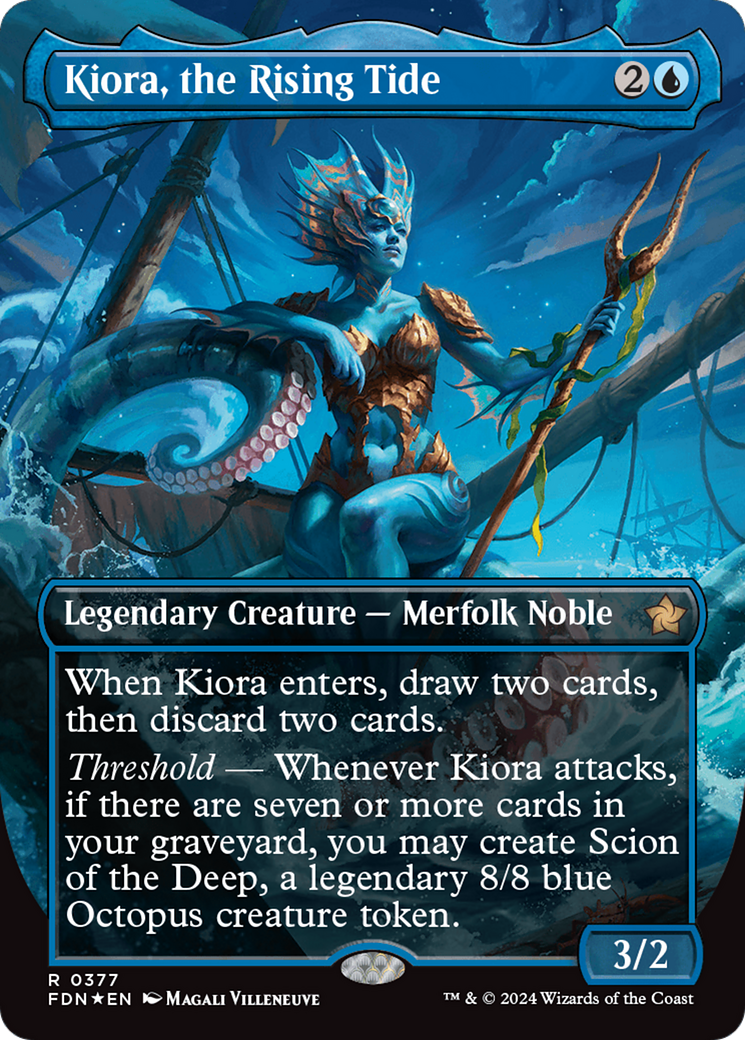 Kiora, the Rising Tide (Borderless) (Mana Foil) [Foundations] | Mega City Incorporated