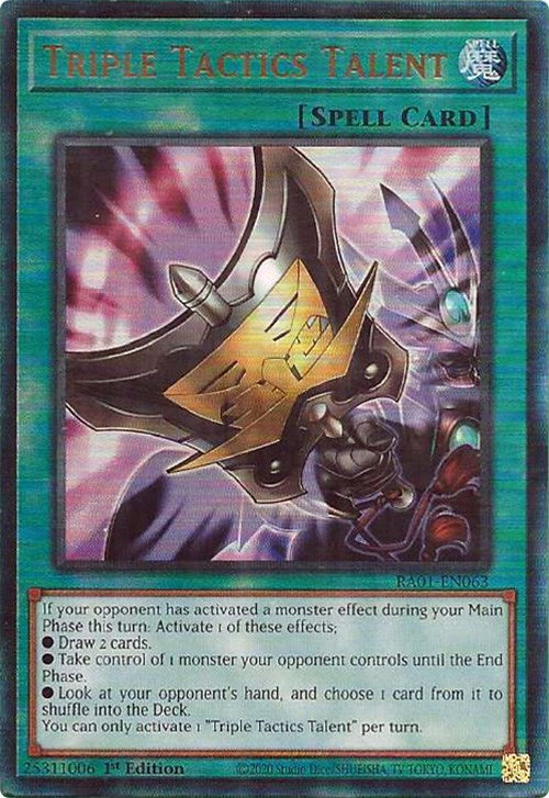 Triple Tactics Talent [RA01-EN063] Prismatic Ultimate Rare | Mega City Incorporated