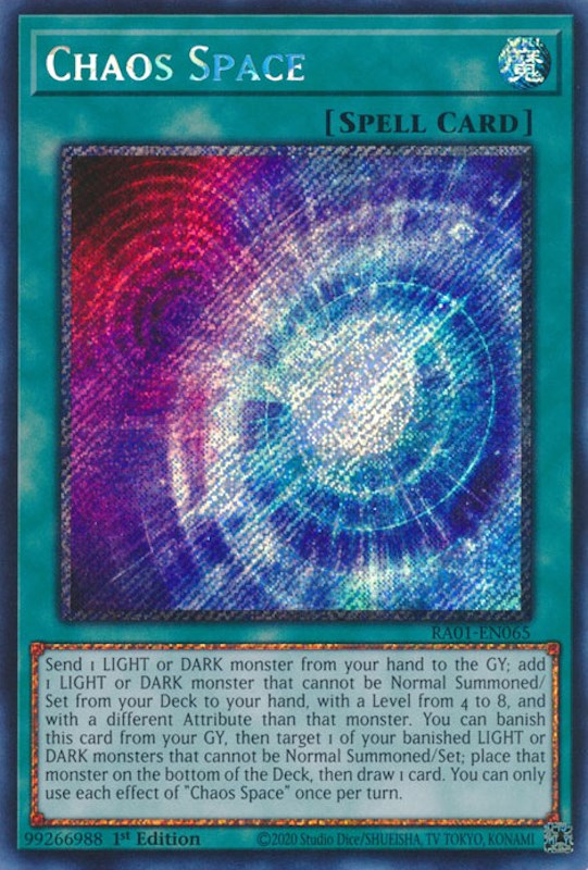 Chaos Space [RA01-EN065] Platinum Secret Rare | Mega City Incorporated