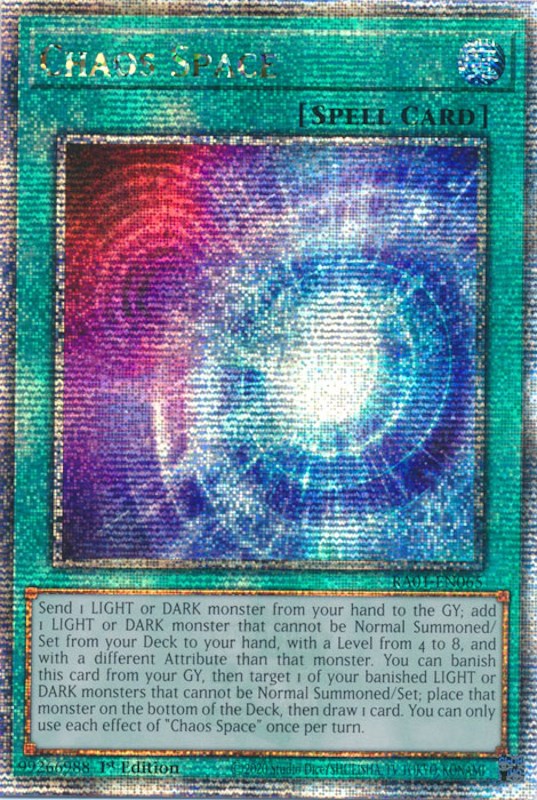Chaos Space [RA01-EN065] Quarter Century Secret Rare | Mega City Incorporated