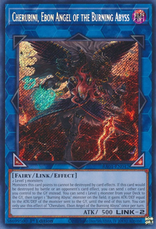 Cherubini, Ebon Angel of the Burning Abyss [RA01-EN042] Secret Rare | Mega City Incorporated