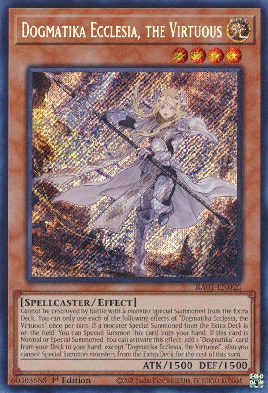 Dogmatika Ecclesia, the Virtuous [RA01-EN020] Secret Rare | Mega City Incorporated