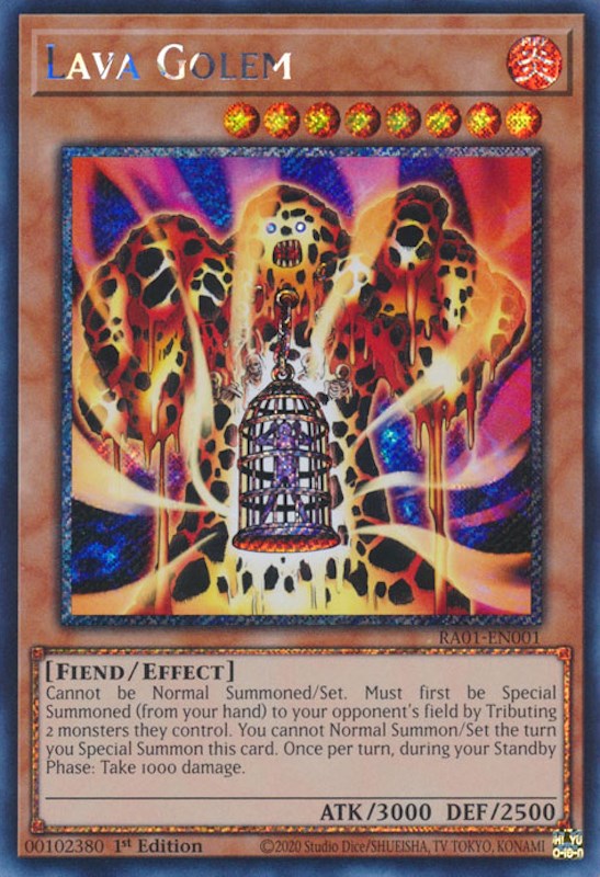 Lava Golem [RA01-EN001] Platinum Secret Rare | Mega City Incorporated