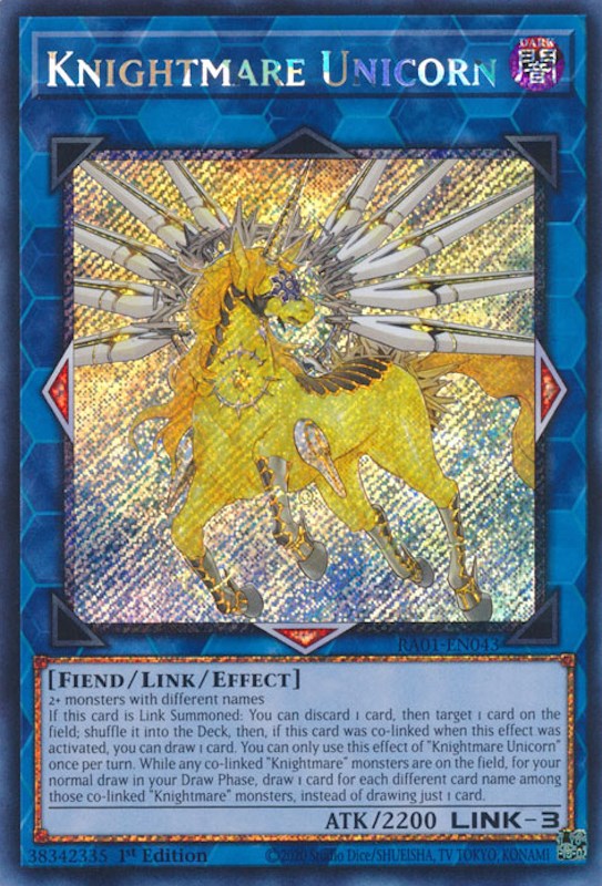 Knightmare Unicorn [RA01-EN043] Platinum Secret Rare | Mega City Incorporated