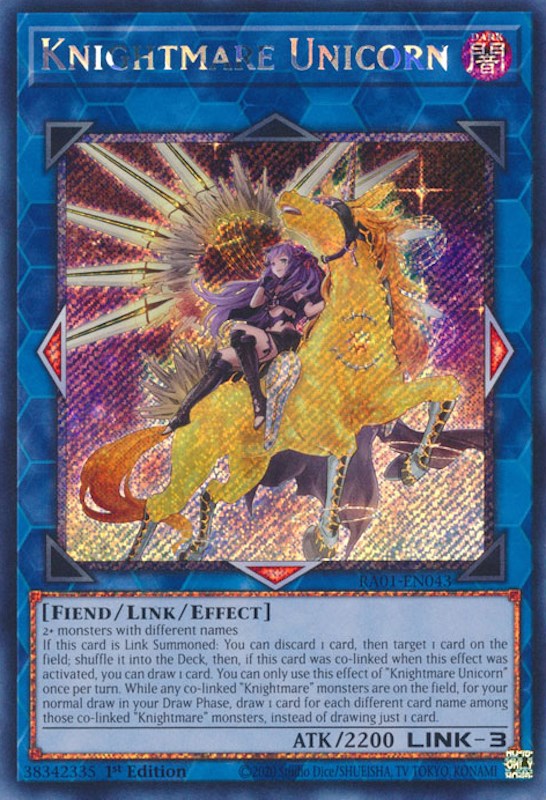 Knightmare Unicorn (Alternate Art) [RA01-EN043] Platinum Secret Rare | Mega City Incorporated