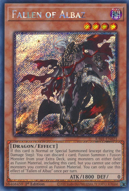 Fallen of Albaz [RA01-EN021] Platinum Secret Rare | Mega City Incorporated