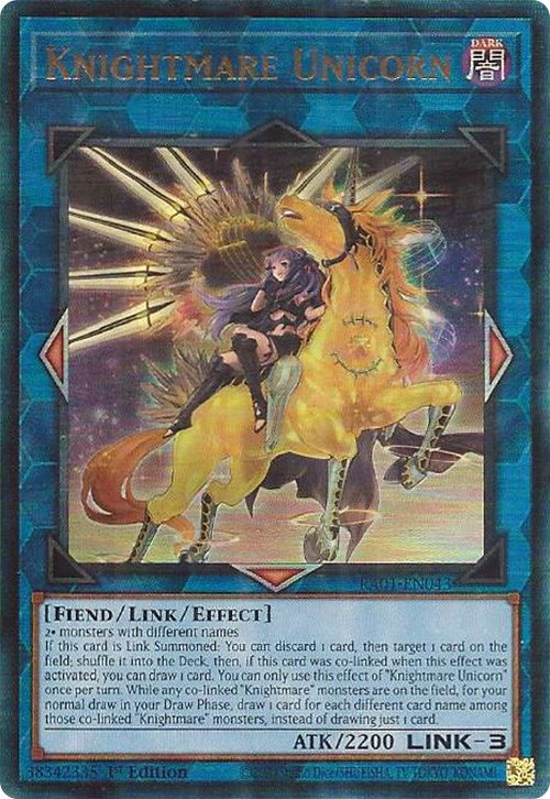 Knightmare Unicorn (Alternate Art) [RA01-EN043] Prismatic Ultimate Rare | Mega City Incorporated