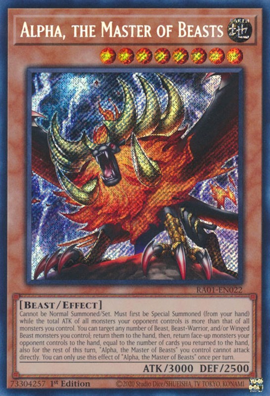 Alpha, the Master of Beasts [RA01-EN022] Secret Rare | Mega City Incorporated